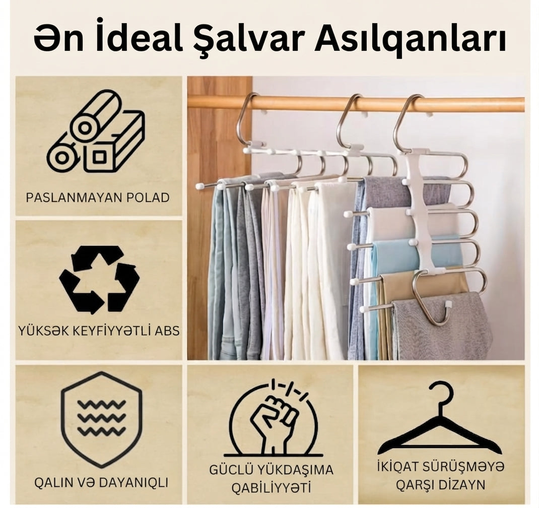 5-li Şalvar Asılqanı (AĞ PREMİUM)